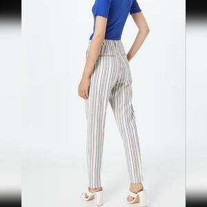 Scotch & Soda women's Lowry slim-leg mid-rise striped white dress pants sz 27.